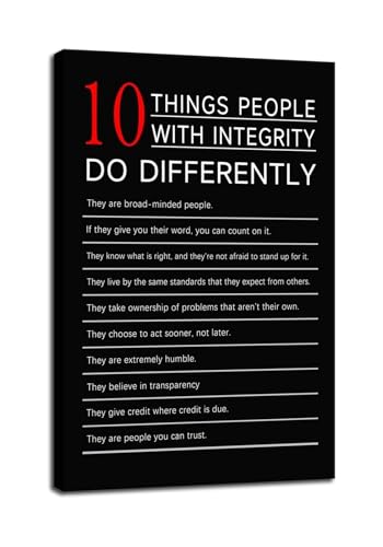 Ethical Living Poster Motivational Wall-Art Canvas Print for Classroom Decor Office Inspiration and Personal Development at Home