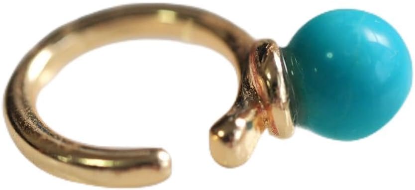 天然トルコ石 片耳用 イヤーカフ K14GF 自然色 内径7mm 小さめのイヤーカフ