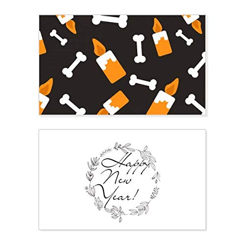 Vela de hueso decorativa con tarjeta de mensaje para bendiciones de Halloween