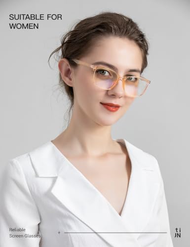Image of TIJN Blue Light Blocking Glasses for Men Women, Classic Square Eyeglasses
