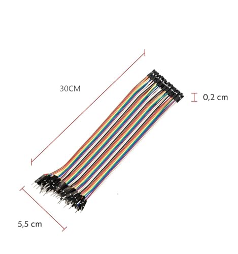 REY Cable Compatible Dupont, Cable Puente Jumper Macho Hembra, Placa Base, 30cm - imagen 4