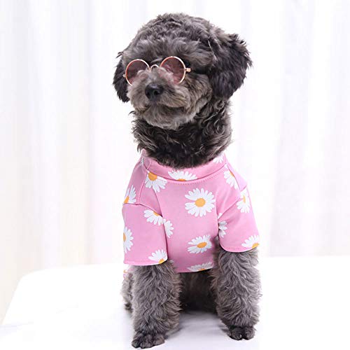 Daisy Dog Clothes Puppy Shirts Cute Dog Apparel Accessories For Girl Boy Summer Sweatshirts Breathable Pet T-Shirt Cats Teddy Chihuahua Yorkies Bulldog Small Medium Large Pet Clothing Supplies Pink #TOP2