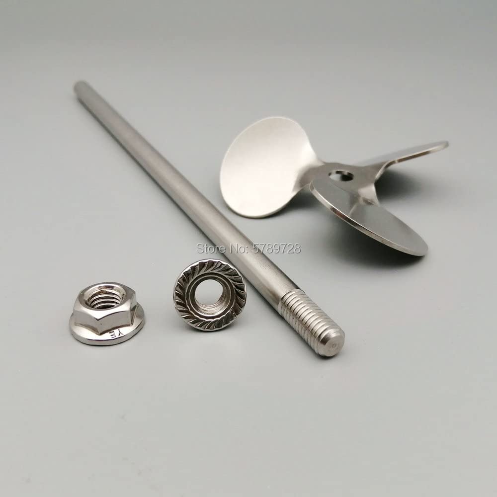 1 Juego de Acero Inoxidable de Laboratorio Rotación DIA40mm a 120mm Hélice de Tres Palas con Varilla agitadora, Grado de ángulo de la Pala: 30° (Size : 100mm Blade with Rod)
