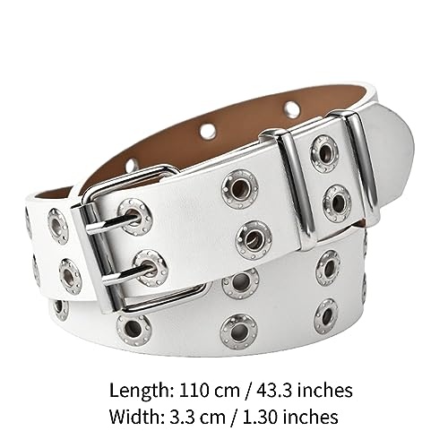 Goth Studded Genuine Leather Belt, Punk Y2K Waist Belt2