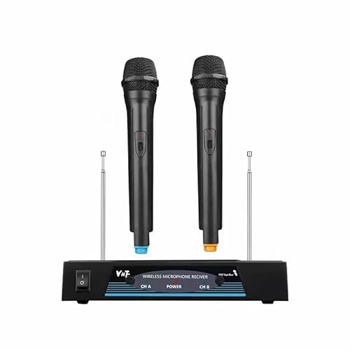 Vhf 2 Channel Dual Handheld Wireless Microphone System Vhf/Fm Karaoke W/Receiver #TOP17