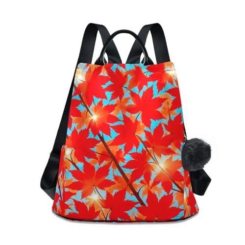 Exprimez votre liberté avec ce sac à dos femme feuilles d'érable rouge vif protecteur et élégant