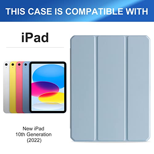 Image of CoBak Case for New iPad 10th Generation 10.9 Inch 2022 - Shockproof Cover with Clear Transparent Back Shell with Pencil Holder, Auto Sleep /Wake Cover