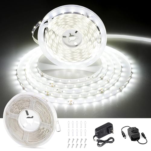 CT CAPETRONIX White LED Strip Light, 32.8 Feet 24 Volt LED Light Strip White, 6000K-6500K Daylight...