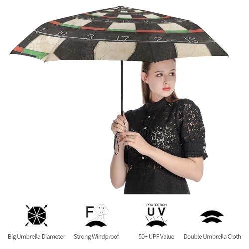 Parapluie pliable résistant au vent motif cible de fléchettes original