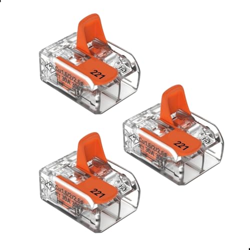 KIT 3 UNI. Conector Elétrico de Emenda Rápida 221-612 com 2 Vias ...