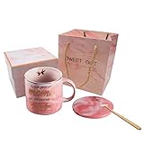 Tergi New Grandma Mug - Gifts for Grandma to Be - Best Grandma Gift - the Best Mom Get Promoted to Grandma - Marble Ceramic Coffee Cup 11oz and FREE Coasters