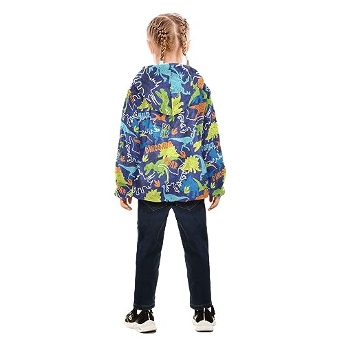 Bright Colorful Dinosaur Boys Fleece Hoody Jacket Zip Up Coat Warm Fall Winter Plush Jacket Long Sleeve Outerwear4