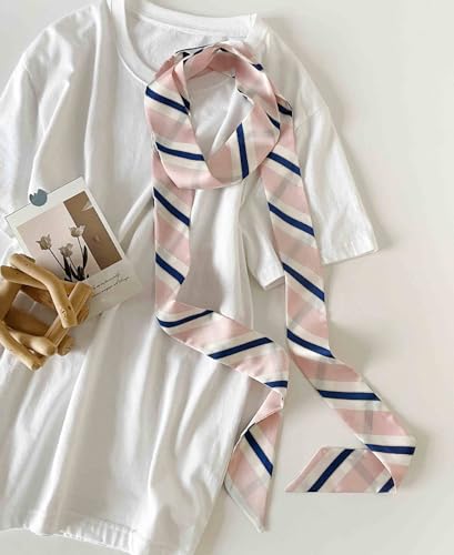 NIDMIDO 50s Skinny Silky Scarf Polka Dots Waistband Long Narrow Neckscarf Fashion Silky Headbands Accessories4