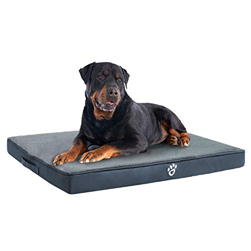 Utotol Orthopedic Dog Bed for Small/Medium Dogs, Memory Foam Pet Bed Mattress with Removable Washable Cover, 2-Layer Pet Mat with Waterproof Lining Dog beds(Navy)