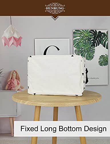 HUNRUNG Rectangle Storage Basket Cute Canvas Organizer Bin for Pet/Children Toys, Books, Clothes Perfect for Rooms/Playroom/Shelves (Triangles)