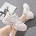 NCNDB Women's Clunky Sport Sneaker Trainers Lace Up Fashion Increased Dorky Bottom Shoes Beige 8 US