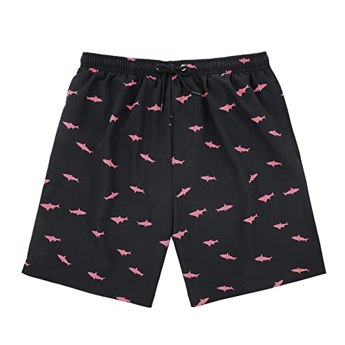 Image of American Trends Mens Swim Trunks Compression Lined Swim Shorts for Outdoor Bathing Suit Shorts, Shark Pink, X-Large