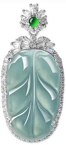 Collier jadéite naturelle pour femmes avec pendentif en jade et argent S925