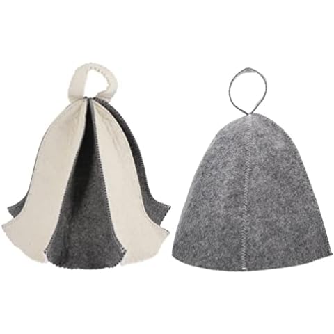 Warmhm 2Pcs Felt Sauna Hats Bell Sauna Hat Comfortable Wool Felt Sauna Caps Thickened Sauna Hats Sauna for Women Cover