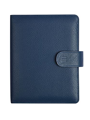 Imagen de Finocam Agenda Organizador de Piel 2026 Semana Vista Vertical Enero Diciembre  Agenda Organizador anillas con bloc de notas Open Piel Andrea Azul Español