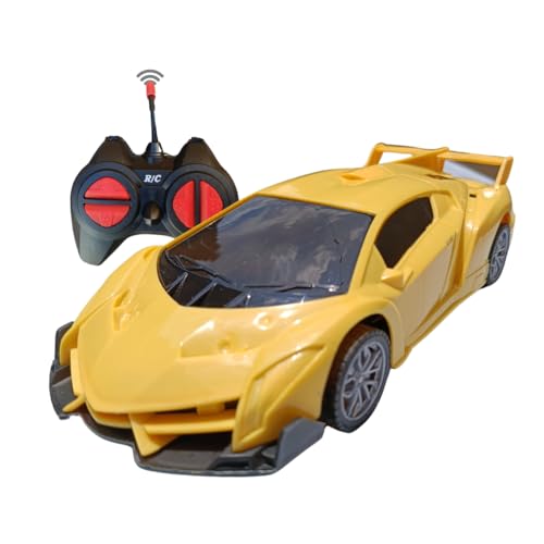 Carrinho de Controle Remoto Brinquedo Infantil Esportivo RC (Amarelo)