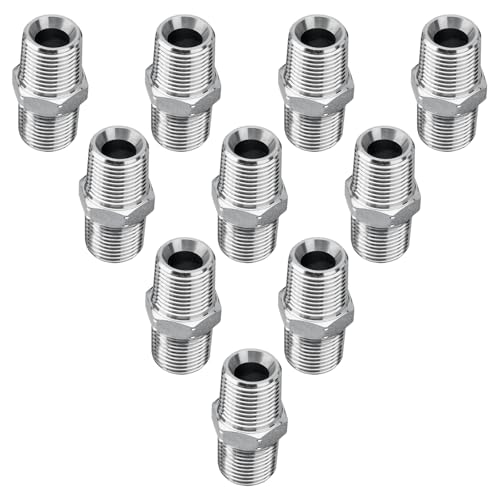 Image of 10 Pack Hydraulic Adapter Fitting: 3 /8 inch NPTF Male x 3 /8 inch NPTF Male