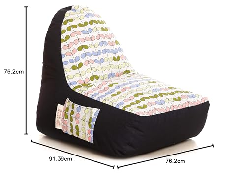 Image of Style Homez Urban Design Denim Canvas Abstract Printed Bean Bag XXL Size Filled with Beans Fillers