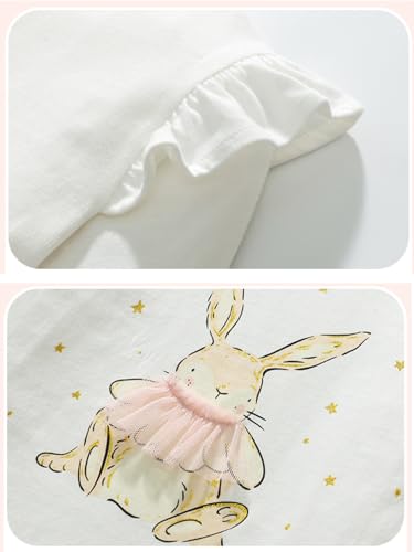 Image of Toddler Girls 2-Pack Long Sleeve T-Shirts Casual Graphic Cotton Tee Shirts (US, Age, 2 Years, Yellow /White)
