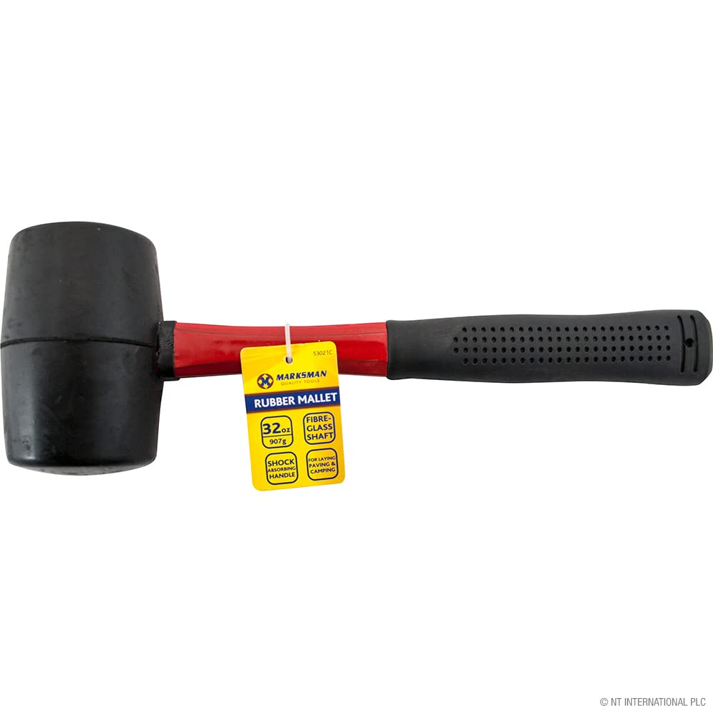 Bargains-Galore Multicolor 32Oz Rubber Mallet Hammer Fibreglass Or Silver Shaft | Grip Handle Diy Hand Tools Camping Paving Racking | Laying Tiles Construction 32Oz Rubber Mallet Fibreglass 907G