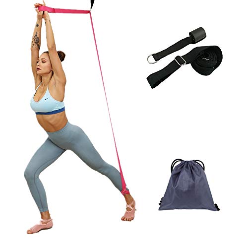 JIMACRO Correa de Yoga, Ballet Yoga elástico cinturón Equipo Cinta elástica para la Pierna de Estiramientopara Entrenamiento para Ballet, Baile, Gimnasia, Entrenamiento, Taekwondo (Black)