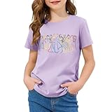 Magical Girls Shirts Magic Princess Tshirts Clothes Short-Sleeve Casual Vacation Trip Soft Tops for Toddlers Kids Cute Tees 3T-12Y Purple