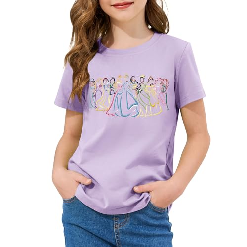 Magical Girls Shirts Magic Princess Bear Animal Friends Tshirts Vacation Trip Soft Tops for Toddlers Kids Cute Tees 3T-12Y