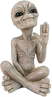 Alien Statue Resin Alien Dude Shelf Sitters Statue Alien Peace Dude Garden Resin Decoration For Boys Or Adults Home Indoor Outdoor Decoration