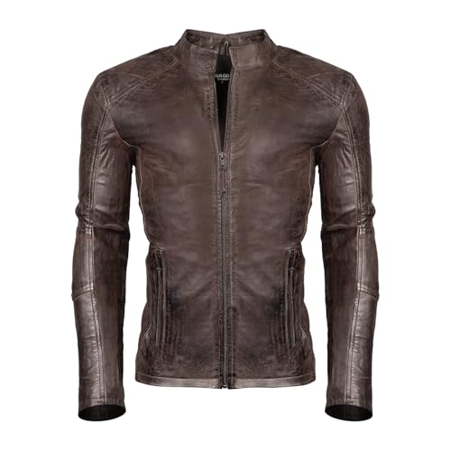 PAULGOS Herren Lederjacke Echtes Leder Jacke Echtleder Übergangsjacke Fashion in