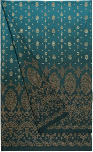 Bassetti Gold Decor Foulard aus 100prozent Baumwolle in der Farbe Smaragdgrün V1, Maße: 180x270 cm - 9333338