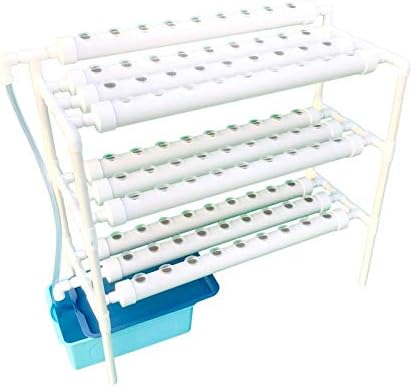 LAPOND Hydroponic Grow Kit,3 Layers 90 Plant Sites PVC Pipe Hydroponics 10 Pipes Hydroponics Growing System Water Culture Garden Plant System for Leafy Vegetables