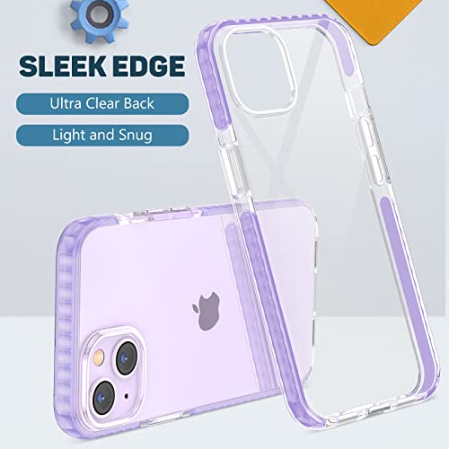 MATEPROX Compatible with iPhone 14 case Clear Thin Slim Crystal Transparent Cover Shockproof Bumper Case for iPhone 14 6.1" 2022(Purple) - image 4