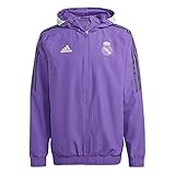 Eine wasserabweisende Jacke von Real Madrid aus recycelten Materialien.