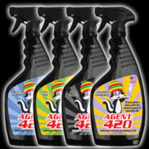 Agent 420 - 22 Oz Cannabis Odor Destroying Spray For Eliminating Cigarette Smoke Or Most Unwanted Odors In Your House, Car Or Apartment - Freshen Up The “Place” [Lavender] #TOP3