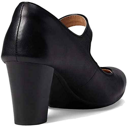 SHODENSE Women Chunky High Heel Mary Jane Suede Pumps Shoes Round Closed Toe Ankle Strap Dress Sandals 3" Block Heel Mary Jane Lolita Pumps Two-Toned Buckle Office Work Wedding Retro 4-11 M US4