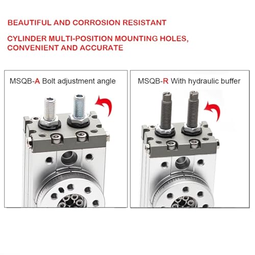 Cylindre de table rotative pneumatique à butée réglable MSQB-30A