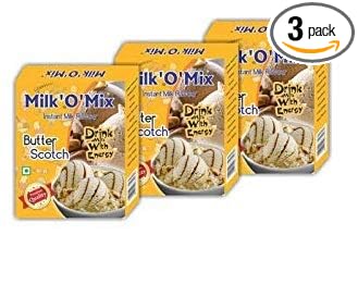 Butter Scotch Instant Milk Flavour Drink Milk with Energy Box - 150 g Each (Pack of 3)