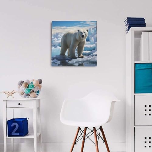 Tableau ours polaire et glace avec impression sur toile 40 cm - 5