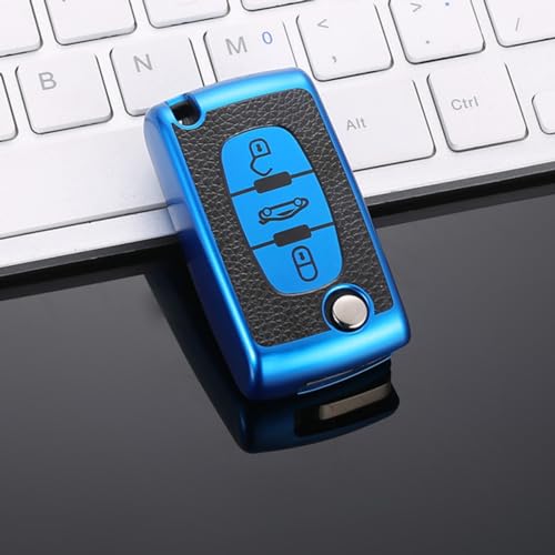 Funda de cuero para llave Citroen Peugeot evita roturas en mando de 2 o 3 botones
