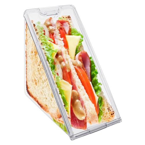 Viceda Triangle Sandwich Container, Reusable and Washable Sandwich Boxes with Secure Lids, Clear Plastic Sandwich Containers, for Portable and Eco-Friendly On-the-Go Breakfast or Lunch