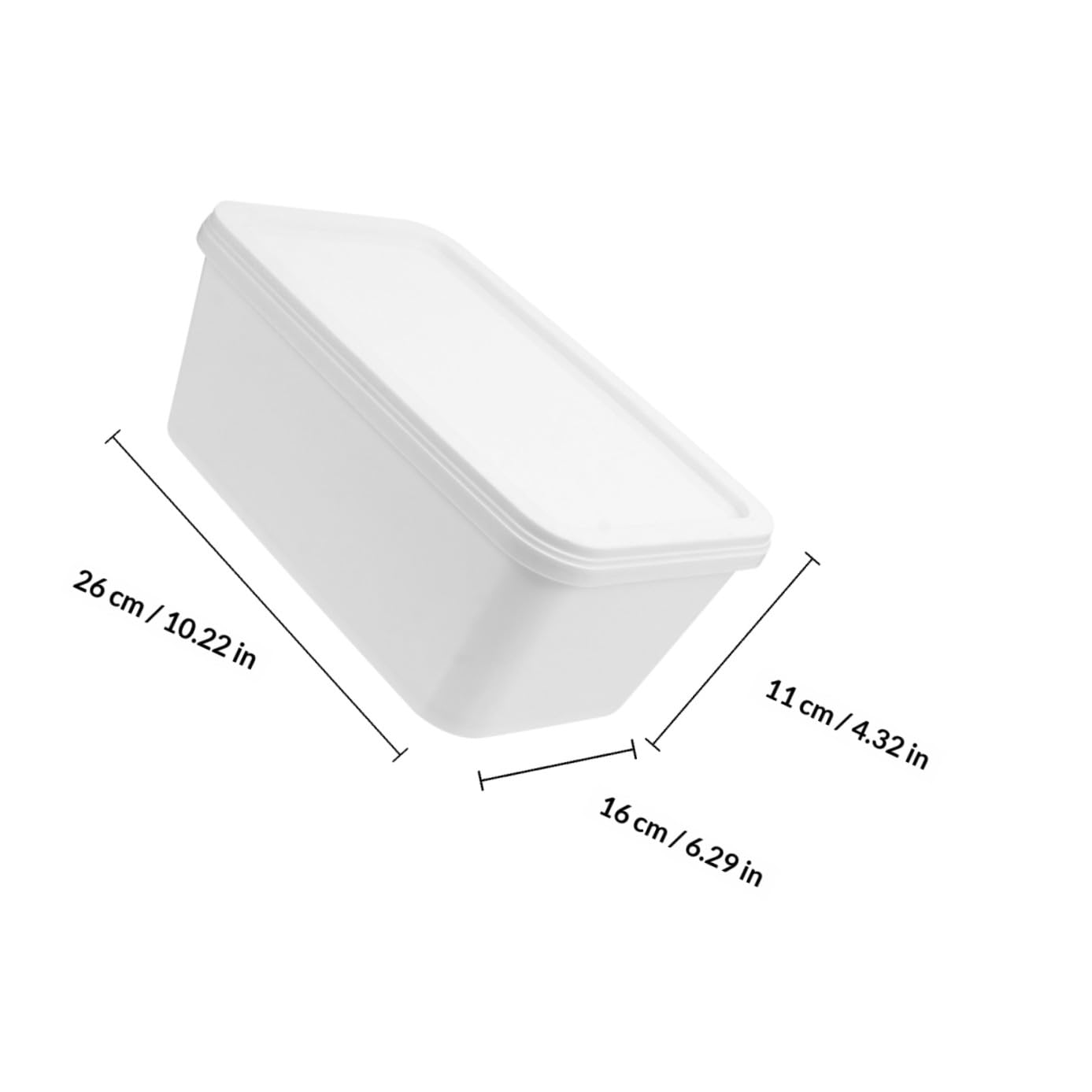 Ciieeo Contenitori Ermetici Chiusura Sicura 3 Litri per Gelato Set 2 Pezzi in Plastico Bianco Adatti per Congelatore per Conservazione Dessert e Uso Domestico