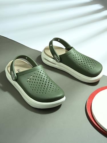 Image of Men Platform Clogs with Adjustable Back Strap | Lightweight EVA Cushioned Sole | Breathable Anti-Slip Everyday Wear Footwear for Indoor & Outdoor Use