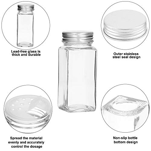 RUBY Kruidenpotjes Vierkant Glas Spice Jars Set Kruidenpotjes Kork 12 Stuks 120ml Kruidenpotjes Glas Vierkant Voor… - Image 4
