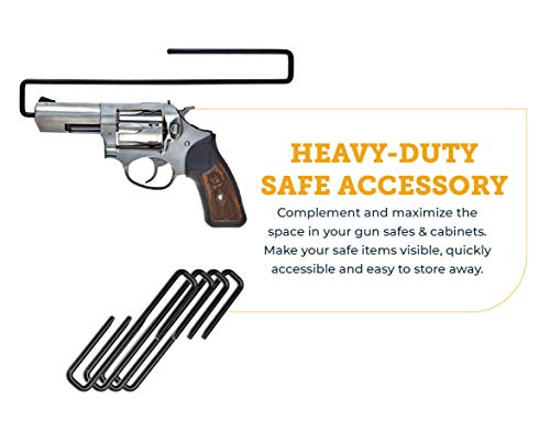 Snapsafe Handgun Hangers .440 Caliber, 75874, 4Pk - Maximize Gun Safe Space With Easy Access Under Shelf Storage Gun Hangers - Pvc Coated Steel Wire Pistol Holder Protect & Store 44 Caliber & Larger #TOP1