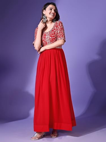 Image of Fashion Basket Georgette Embroidered Anarkali Dress for Women